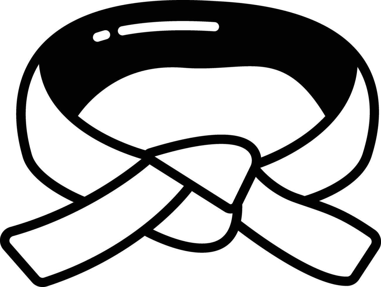 Black Belt glyph and line vector illustration