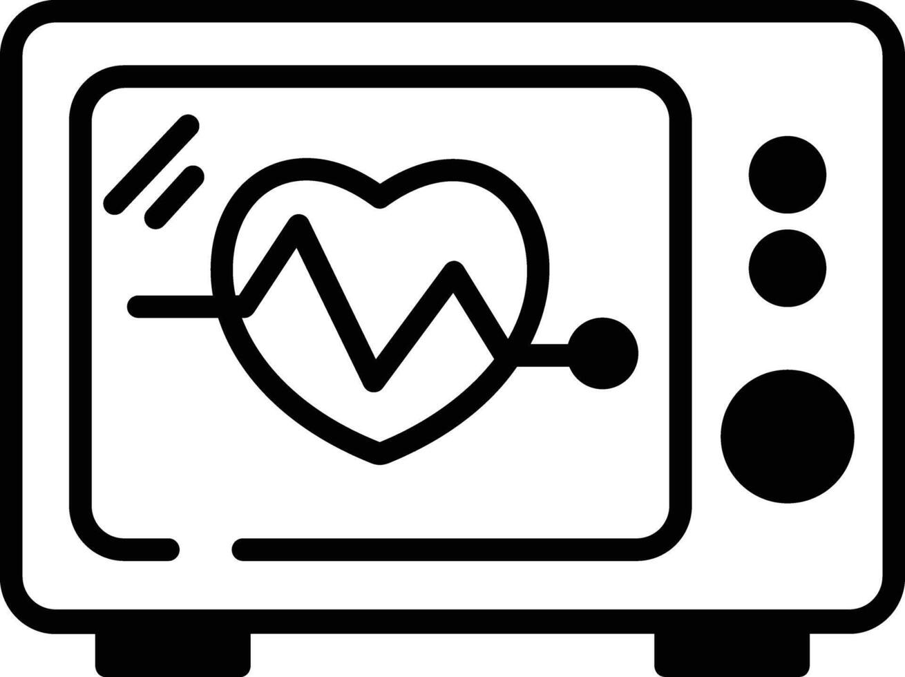 Cardiogram glyph and line vector illustration