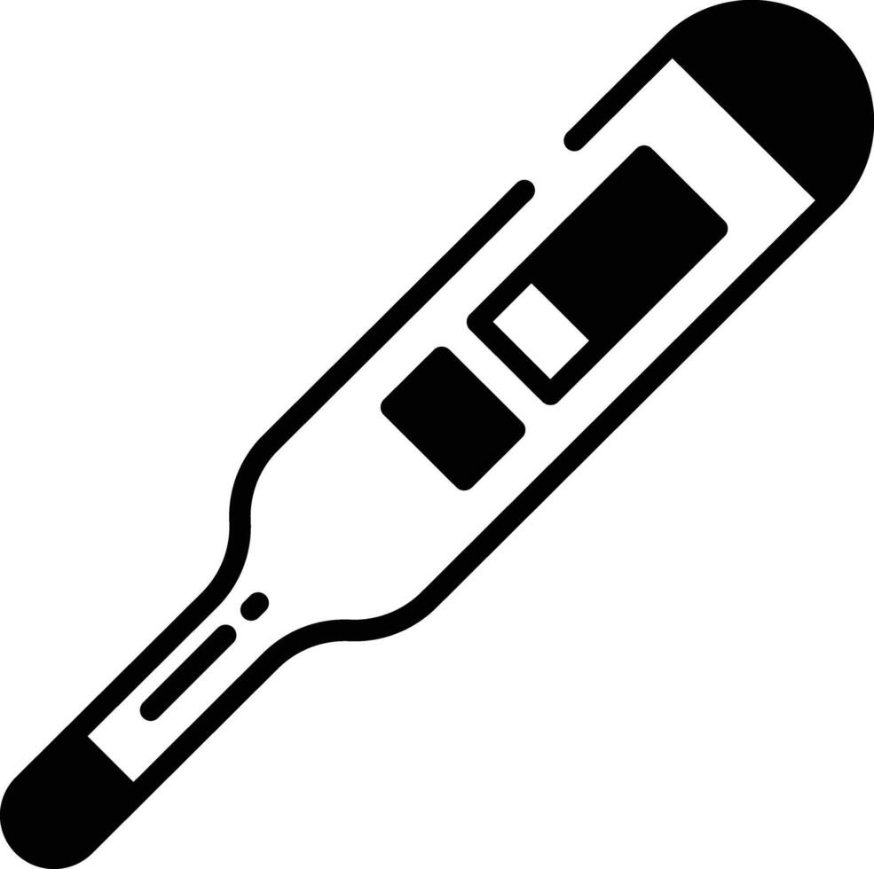 Thermometer glyph and line vector illustration