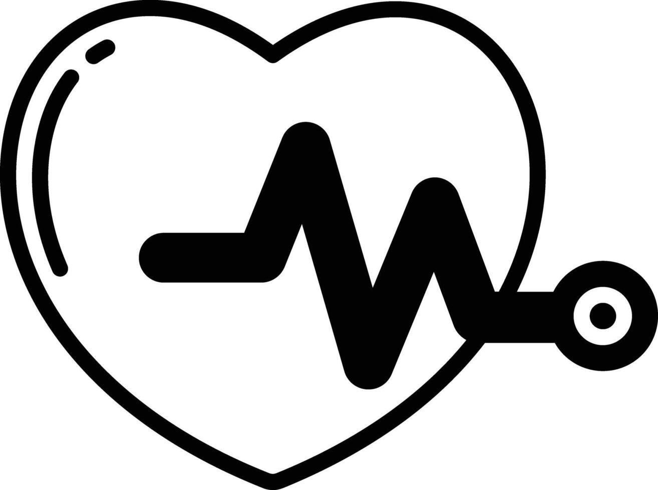 Heart Rate glyph and line vector illustration