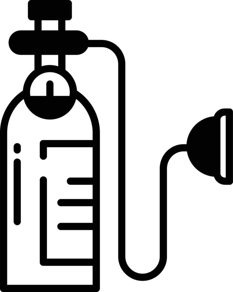 Oxygen glyph and line vector illustration