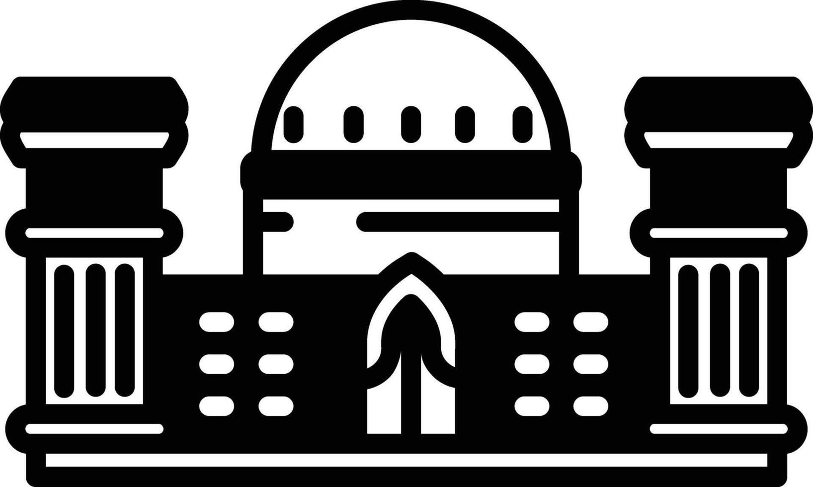 Palace glyph and line vector illustration