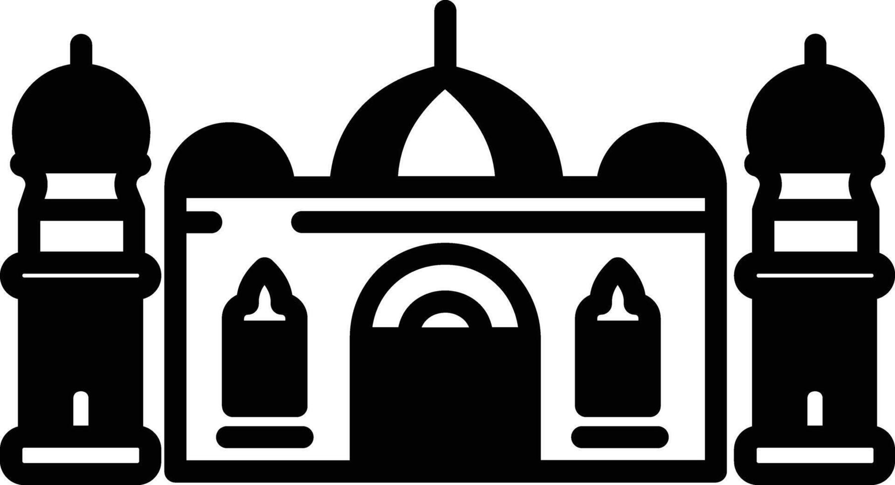 Temple glyph and line vector illustration