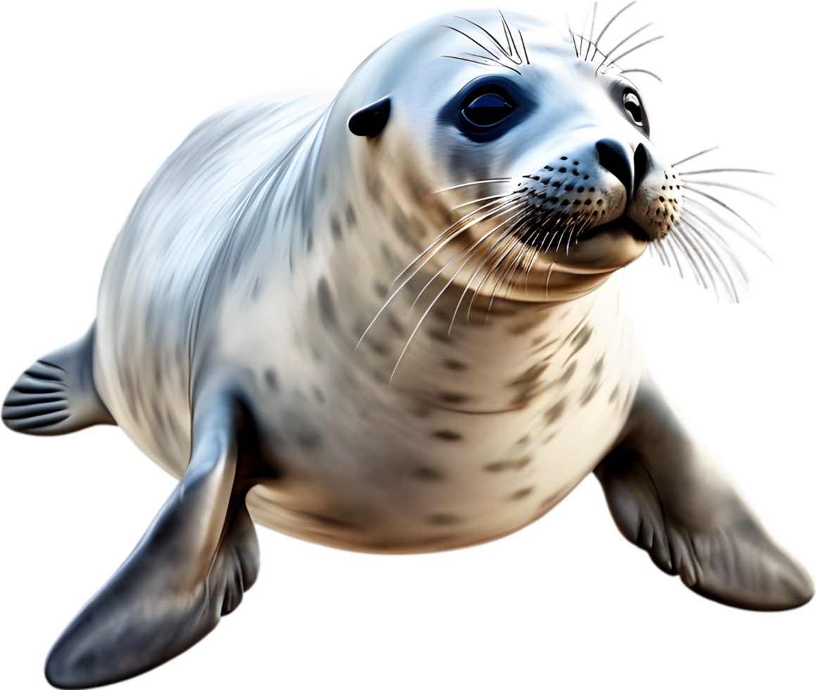 AI generated Watercolor painting of a cute Seal. png