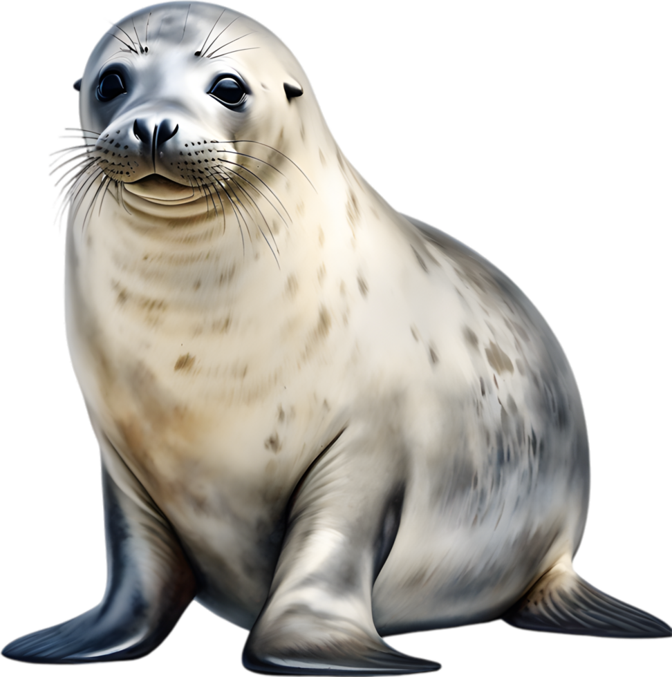 AI generated Watercolor painting of a cute Seal. png