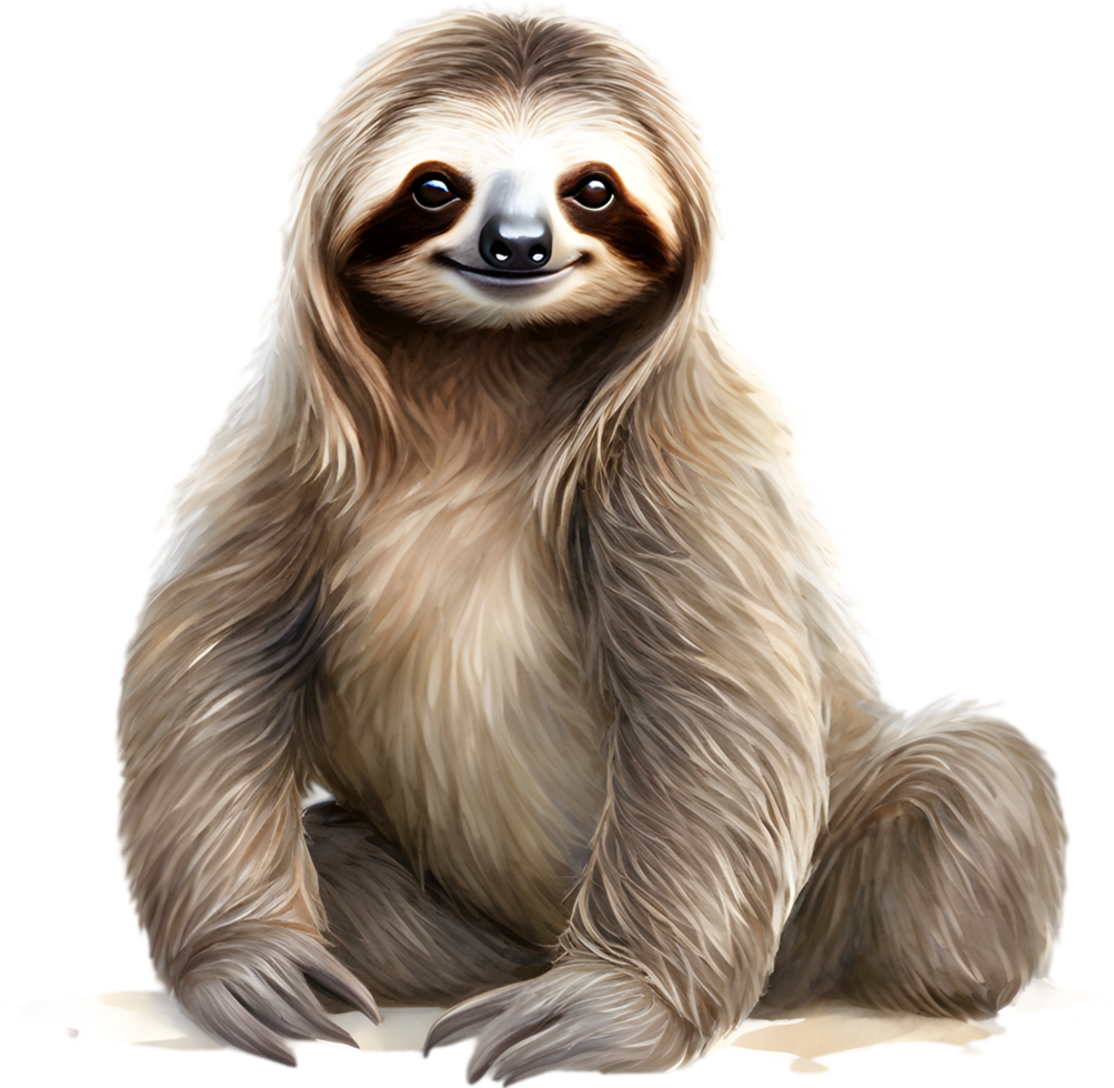 AI generated Watercolor painting of a cute Sloth. png