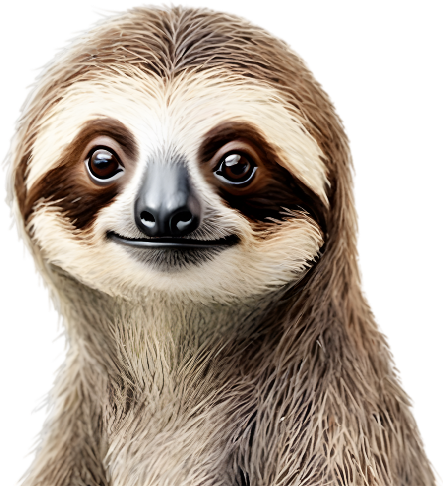 AI generated Watercolor painting of a cute Sloth. png