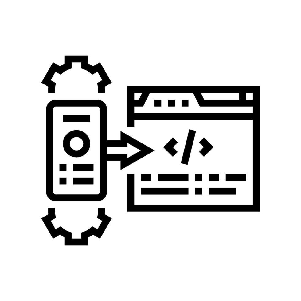 mobile-first indexing seo line icon vector illustration