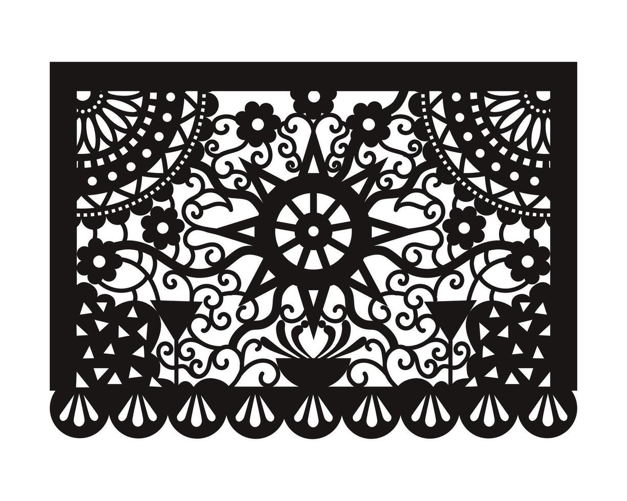 Mexican Papel Picado design. Viva Mexico Independence Celebration vector