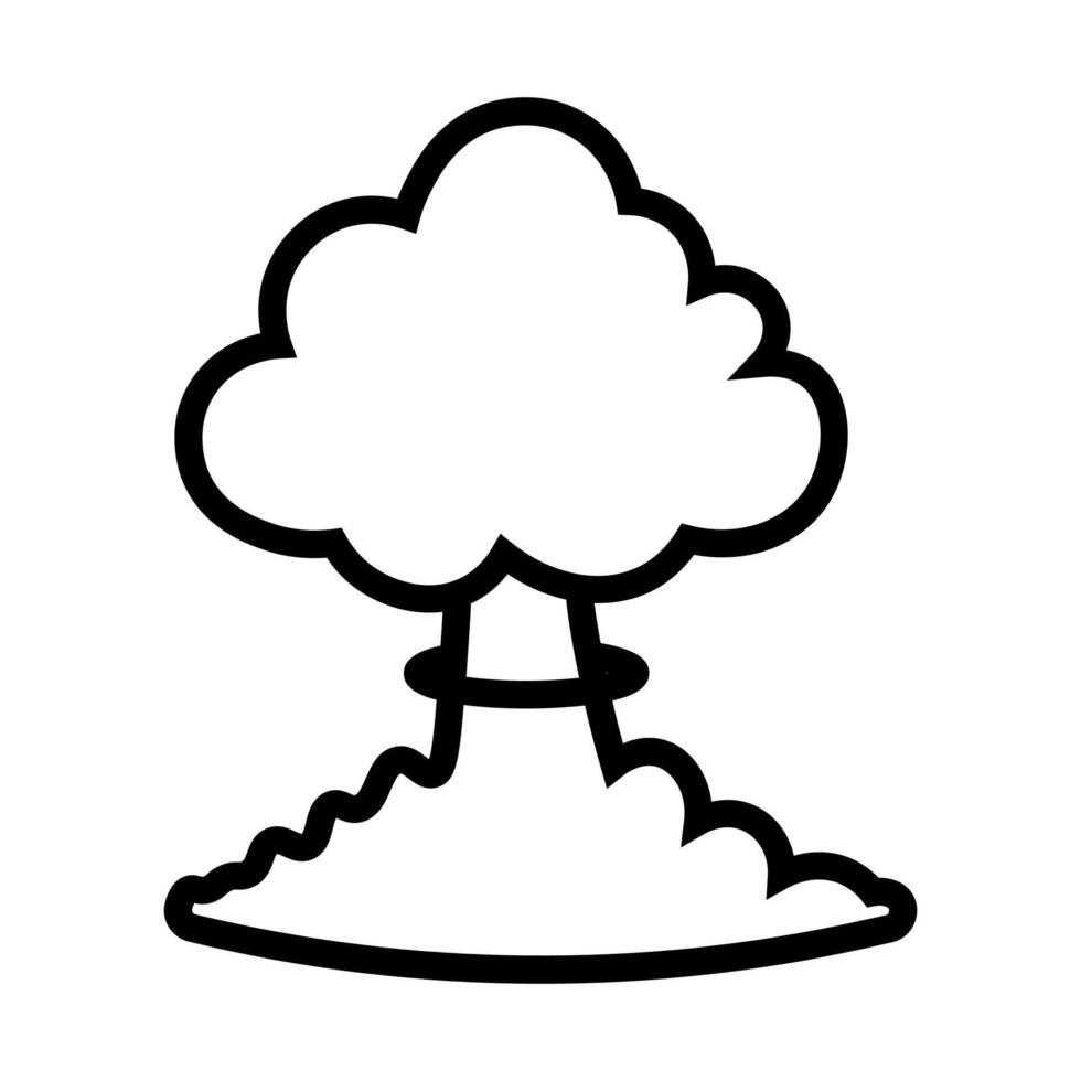 black vector mushroom cloud icon isolated on white background