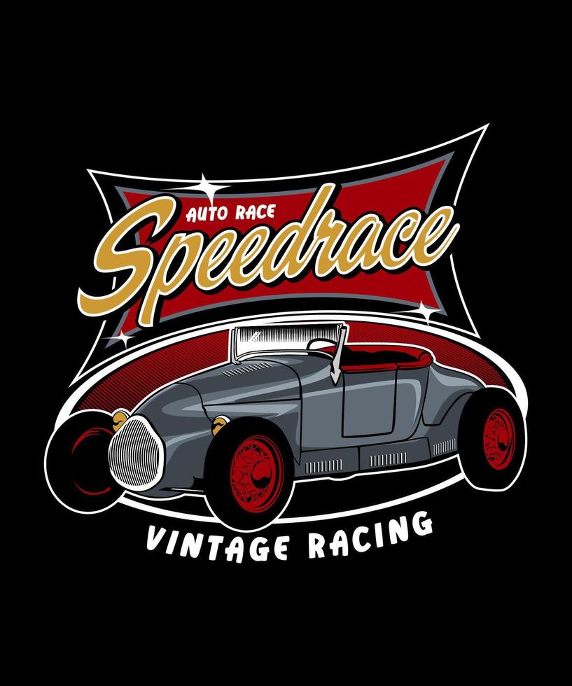 Speedrace Vintage Racing Retro Car Design vector