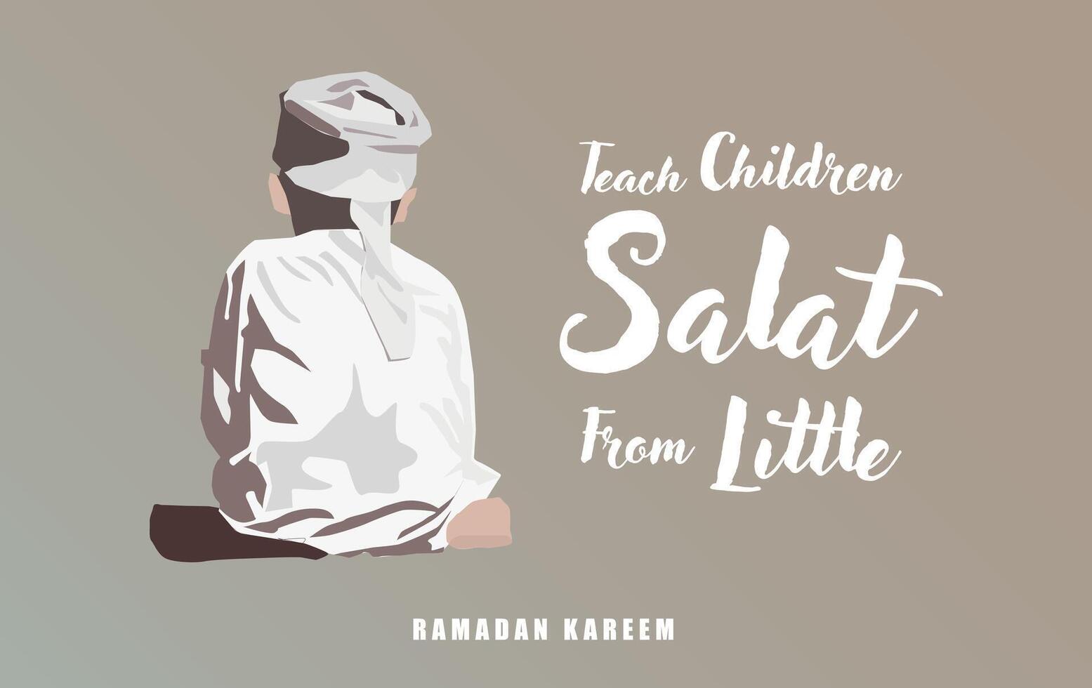 vector persona musulmán niños chico niños Orando se enfoca sentado Entre el dos postraciones islam oración enseñar salat
