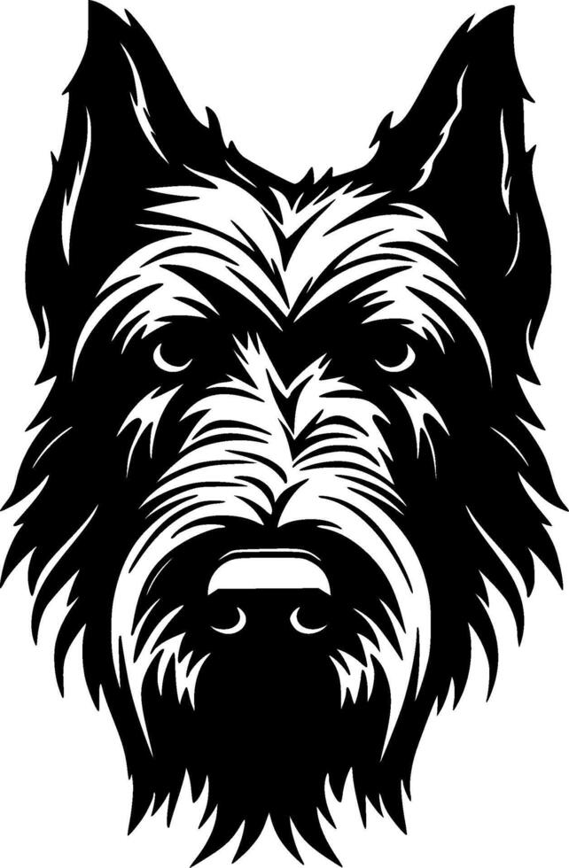 escocés terrier, negro y blanco vector ilustración