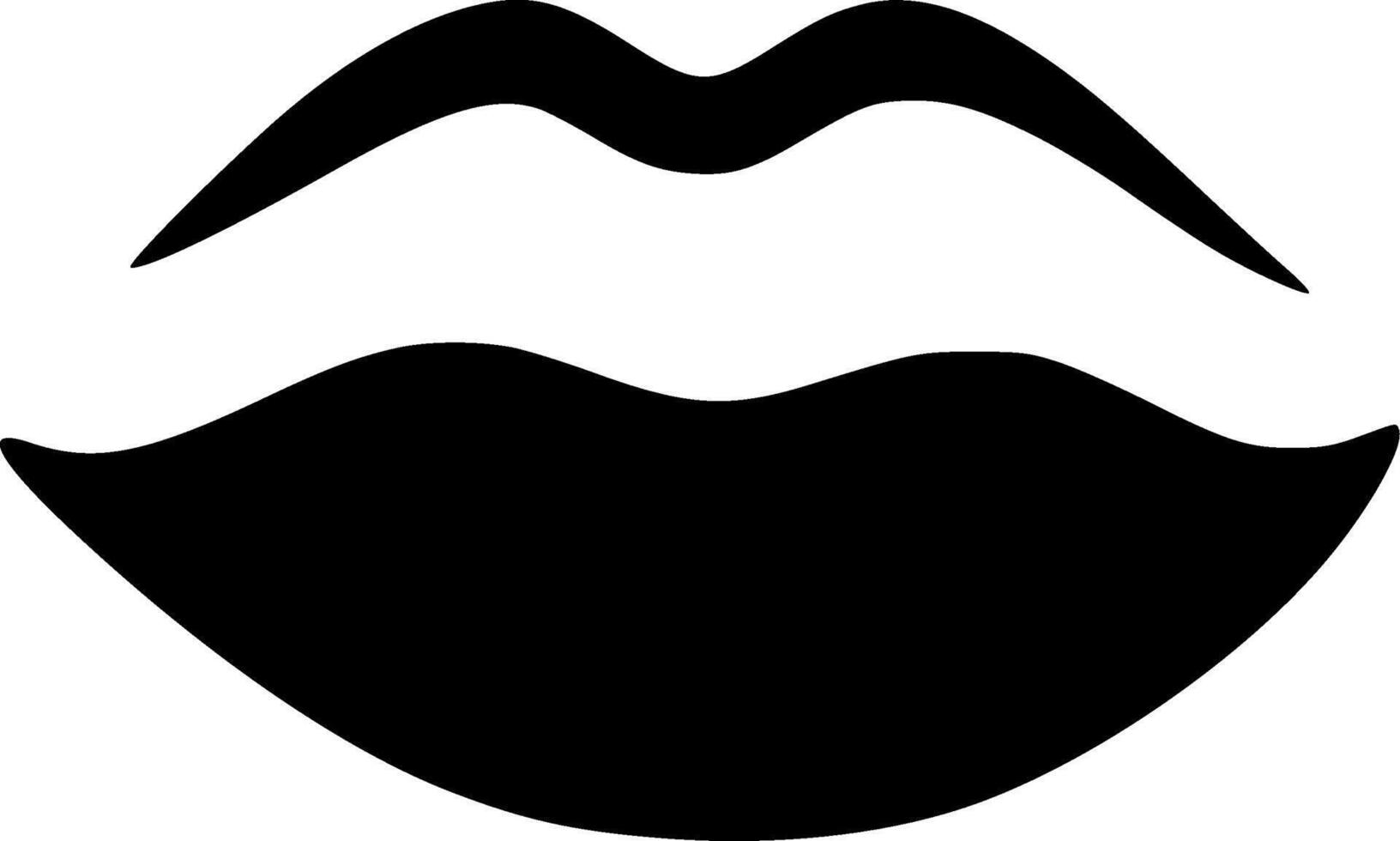 Lips, Black and White Vector illustration