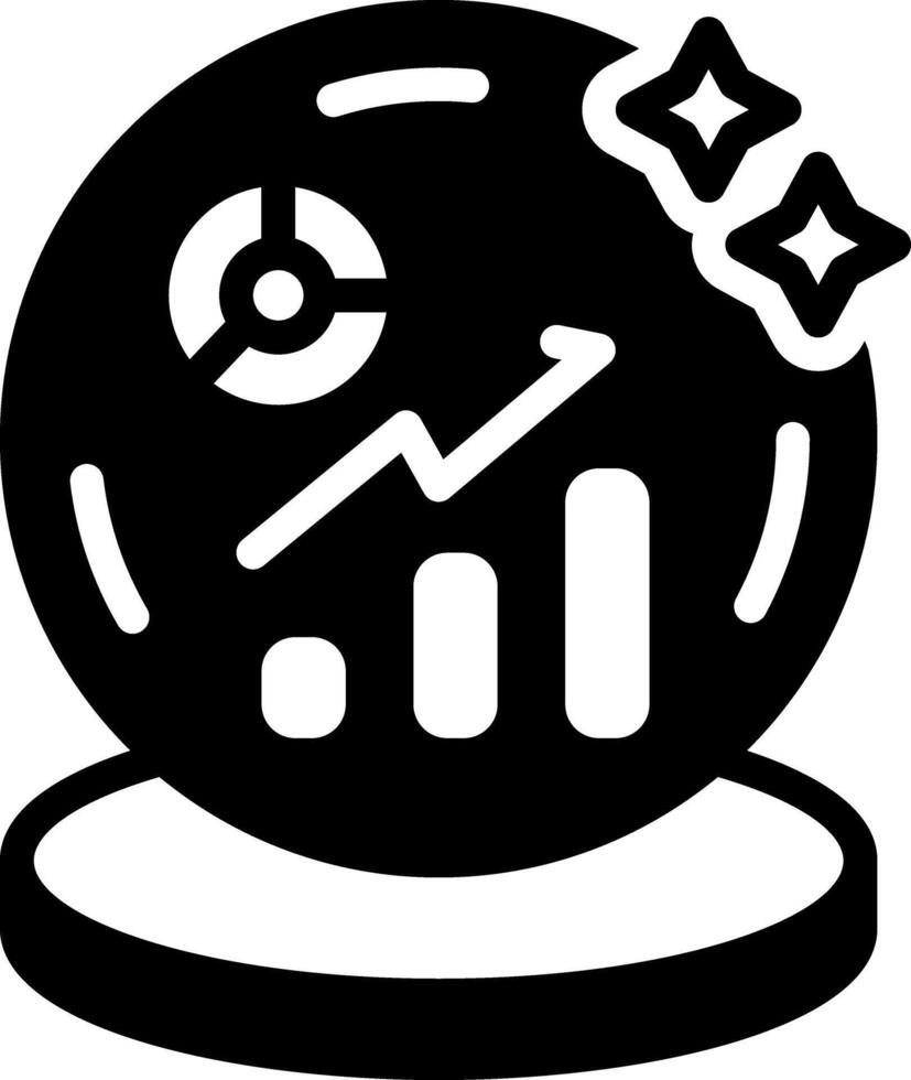 Solid black icon for predictive vector