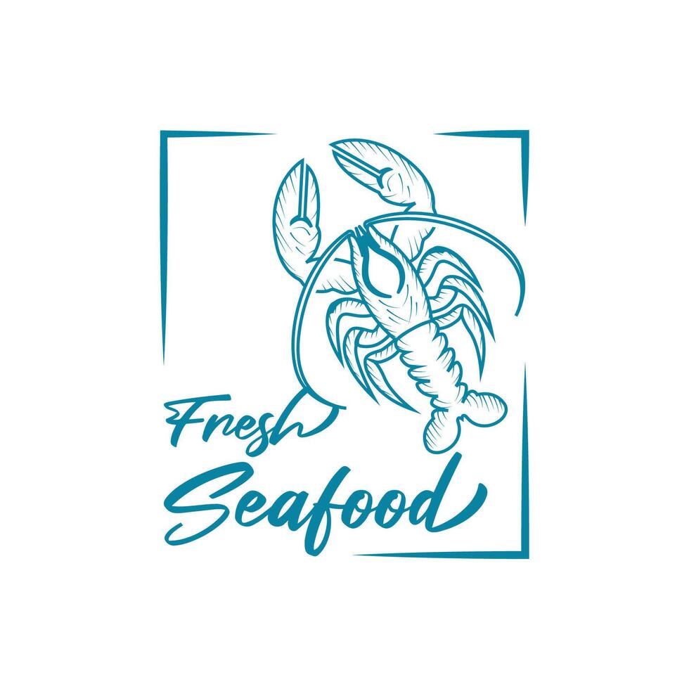 Seafood logo design restaurant fresh crab and shrimp logo for label product and seafood shop. this logo is suitable for seafood-related vector