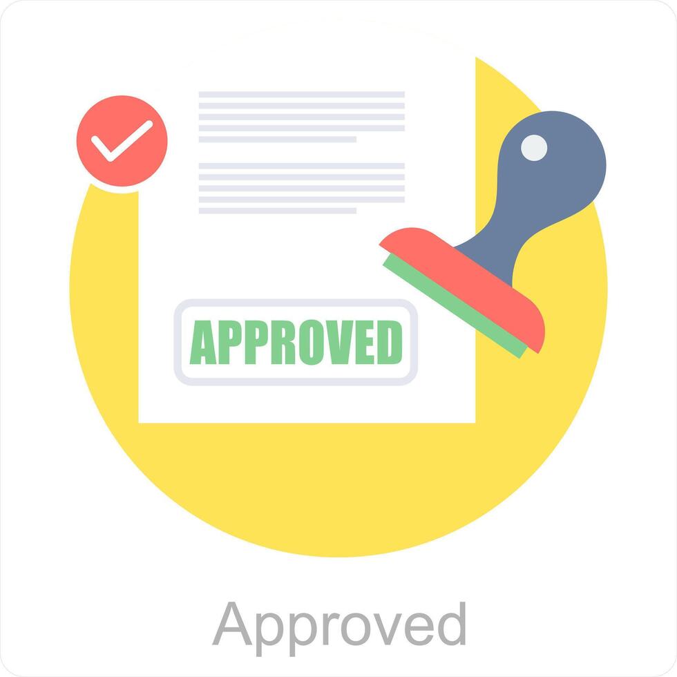 Approved and check icon concept vector