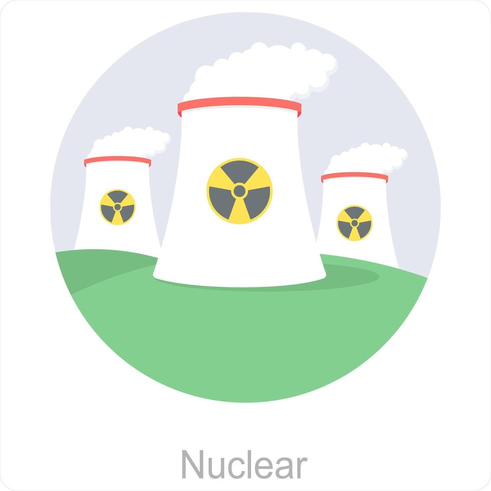Nuclear and power icon concept vector