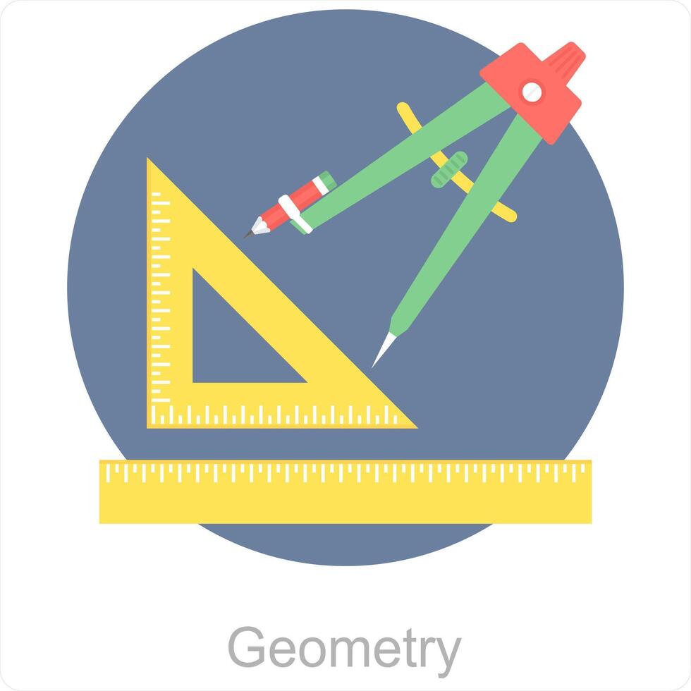 Geometry and studyy icon concept vector