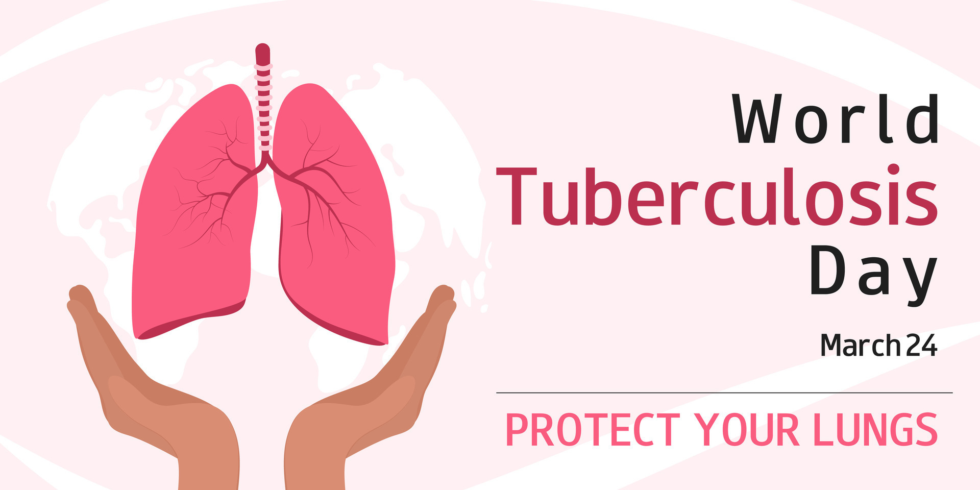 World Tuberculosis Day. March 24. Vector illustration of lungs and