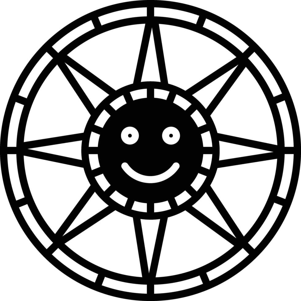 Maya Calendar glyph and line vector illustration