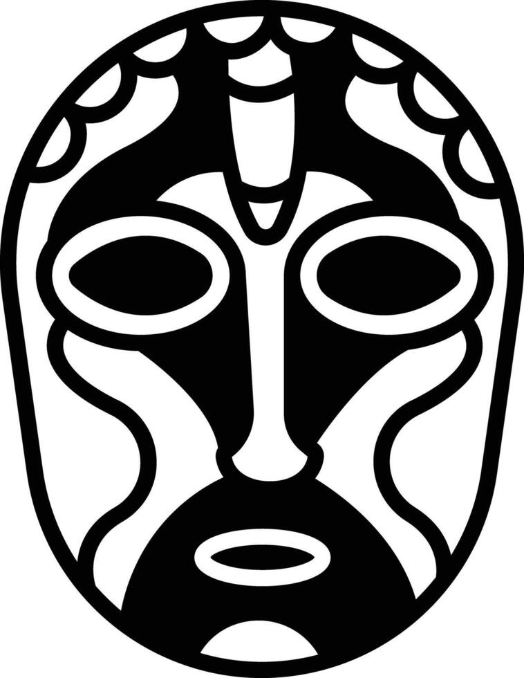 Mask glyph and line vector illustration