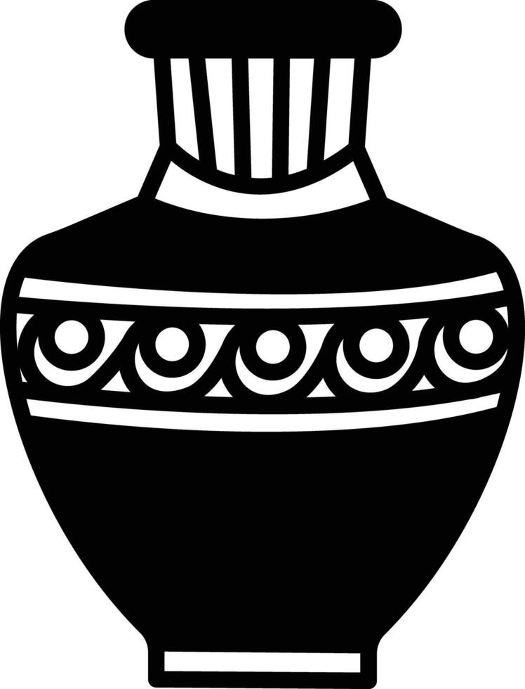 Vase glyph and line vector illustration