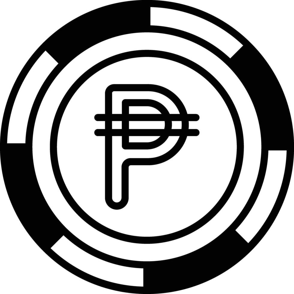 Peso glyph and line vector illustration