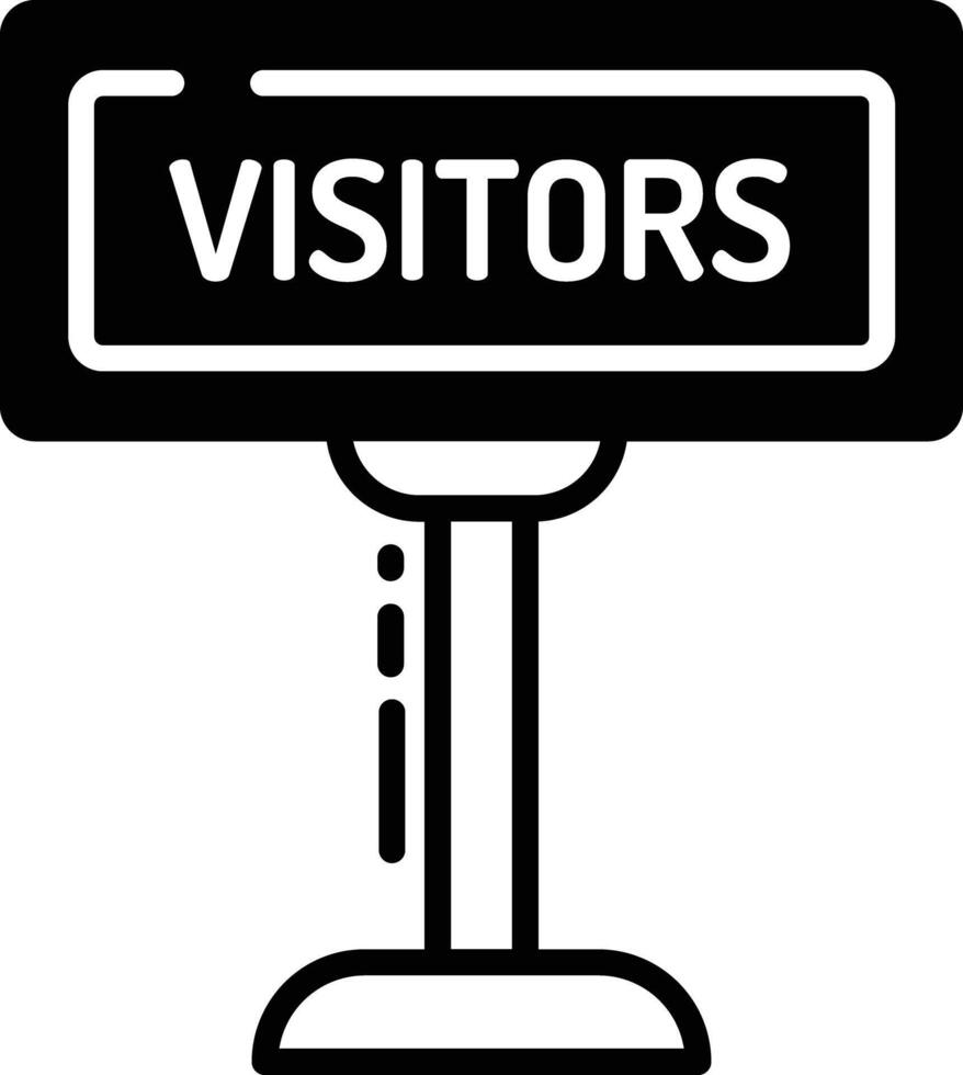 Visitors Board glyph and line vector illustration