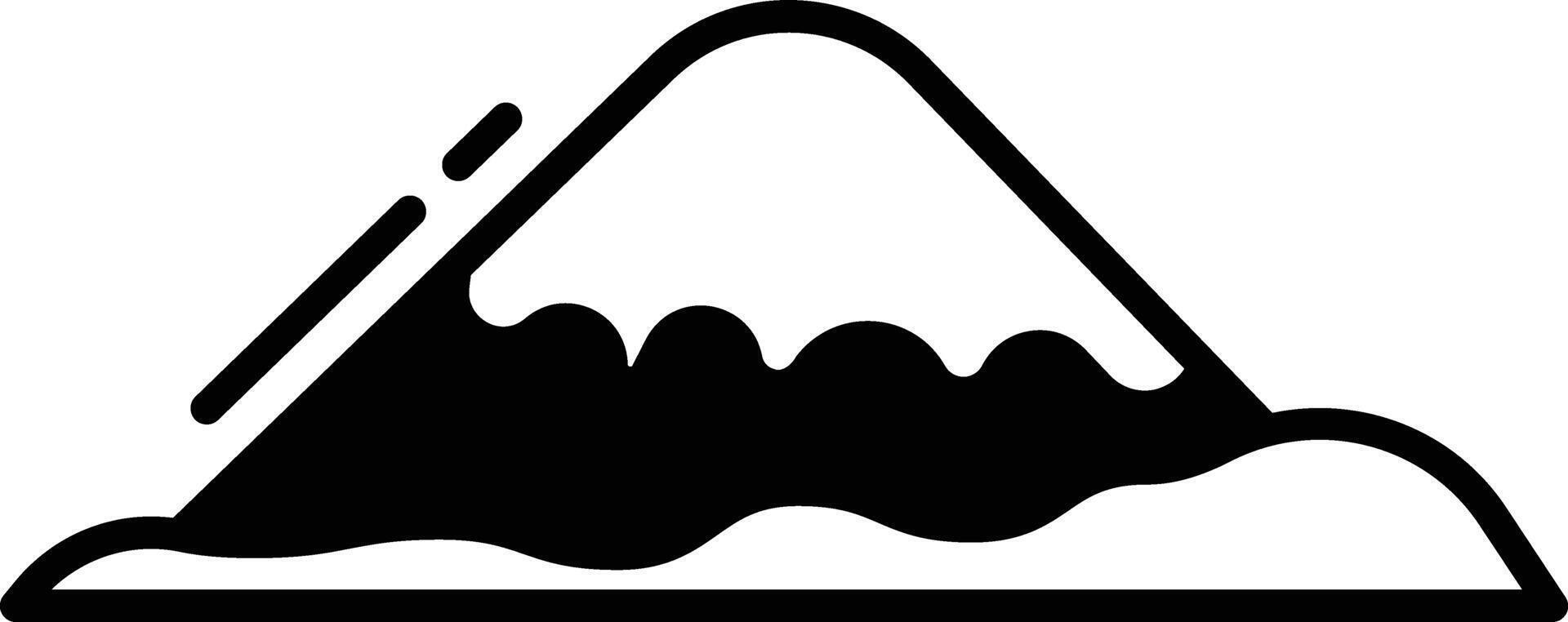 hill glyph and line vector illustration