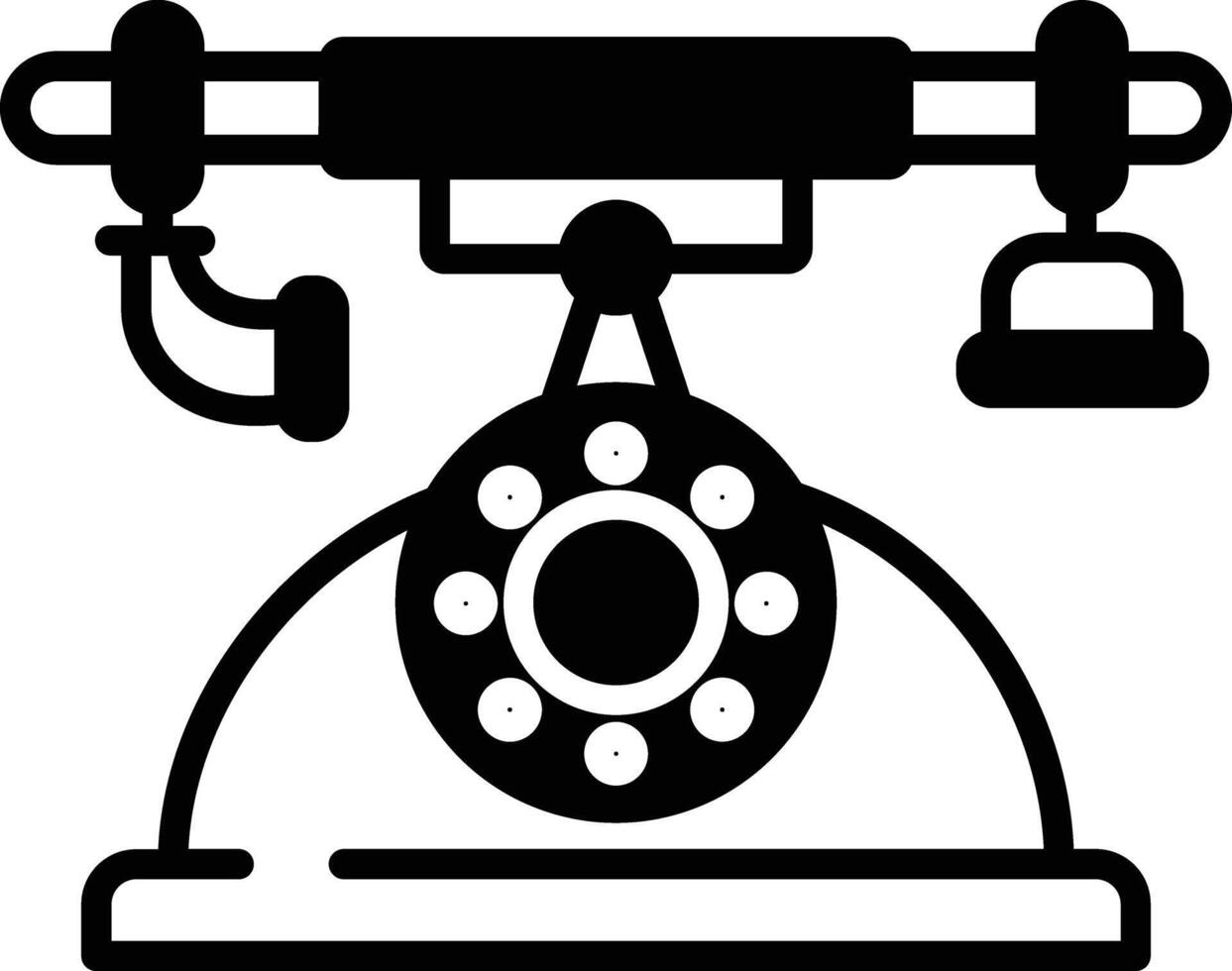 phone glyph and line vector illustration