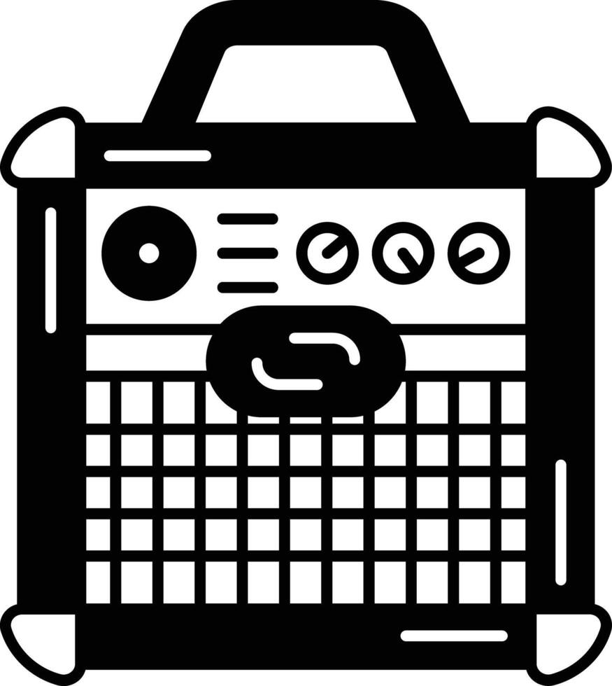 Amplifier Box glyph and line vector illustration