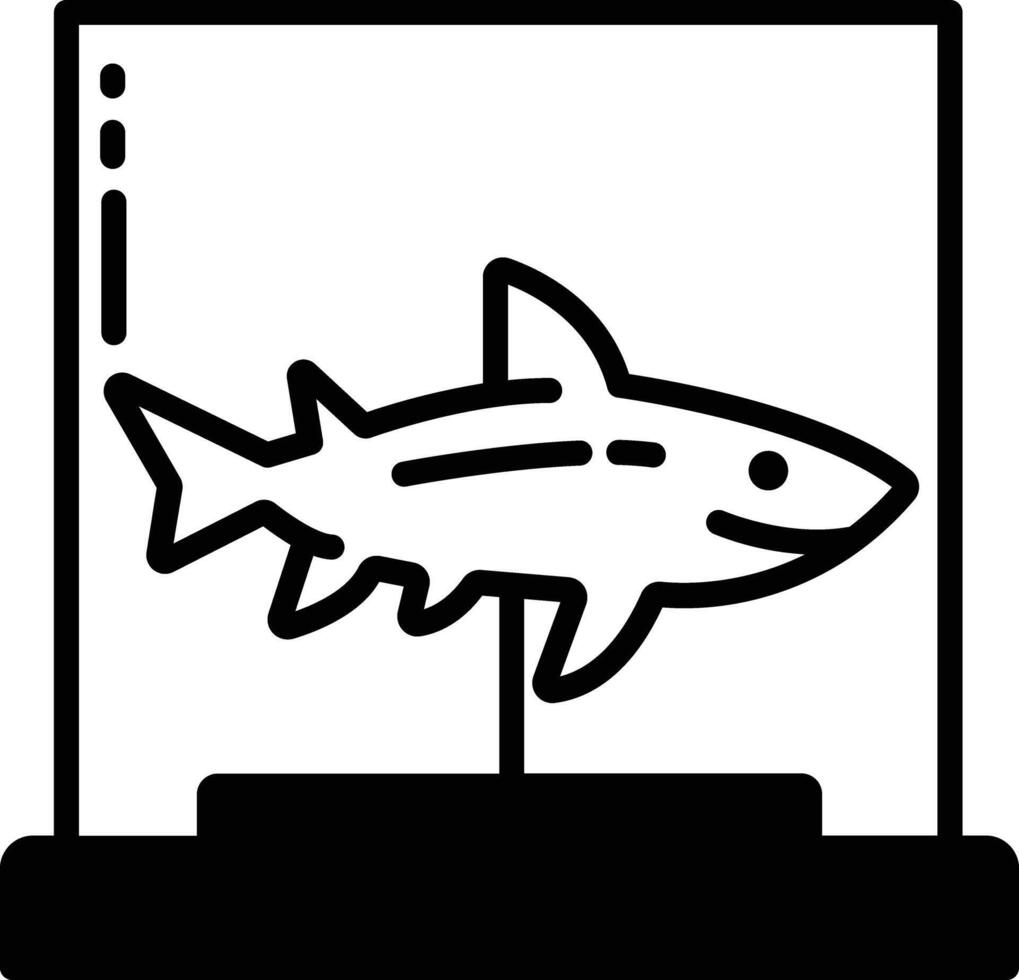 Shark glyph and line vector illustration