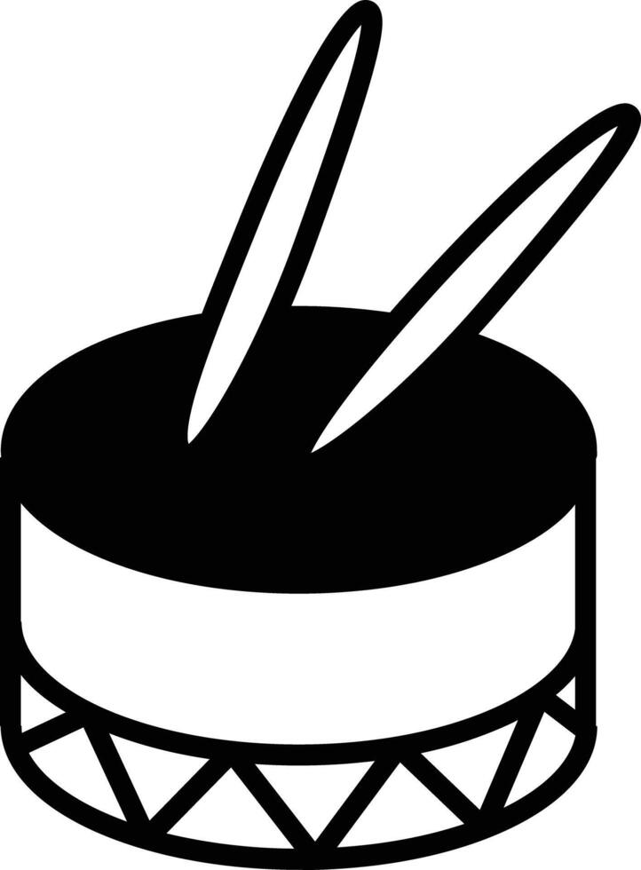 Drums glyph and line vector illustration