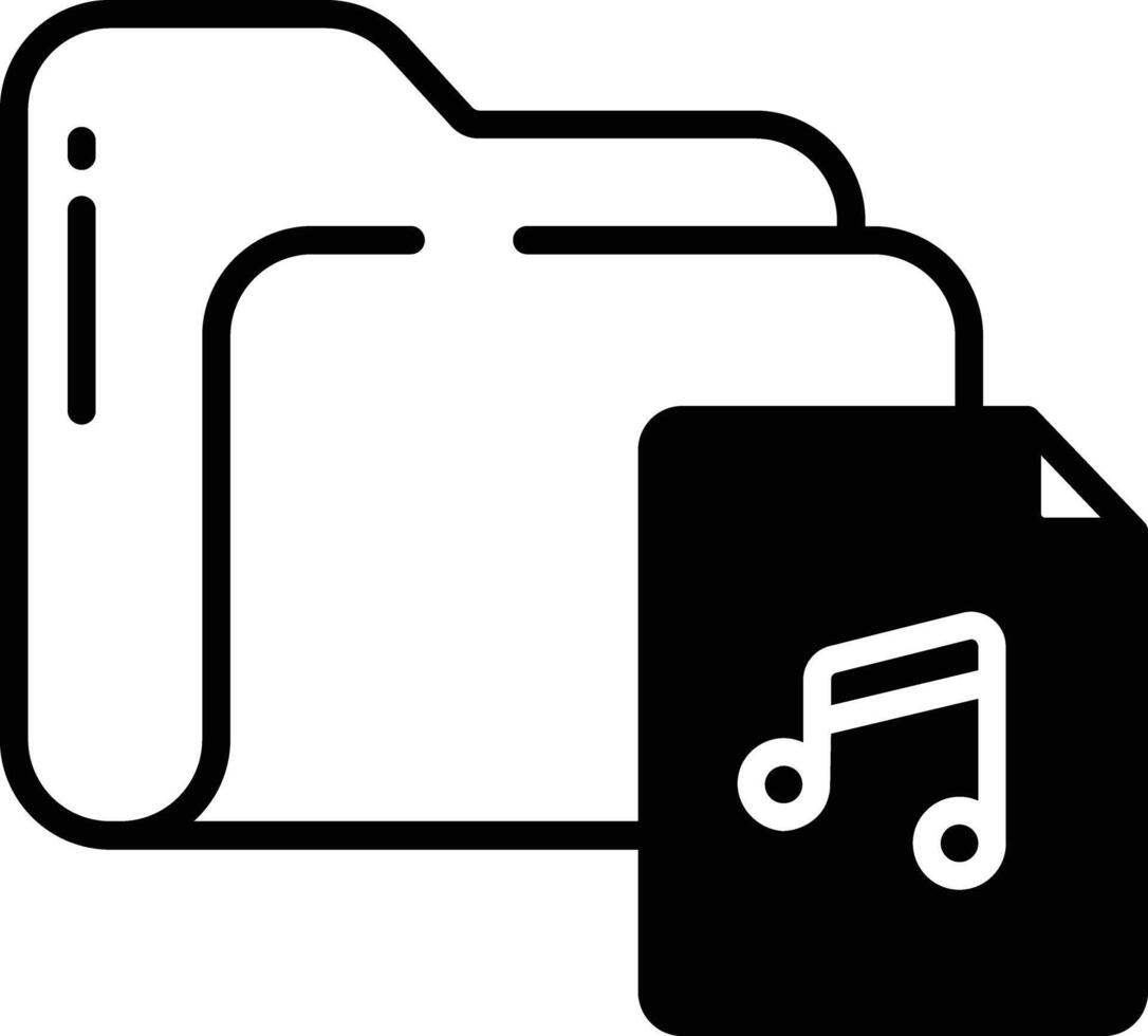 Folder glyph and line vector illustration