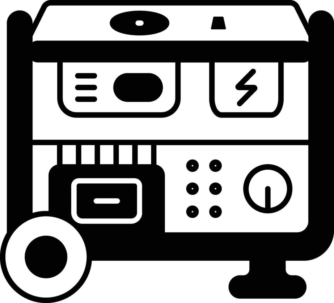 Generator box glyph and line vector illustration
