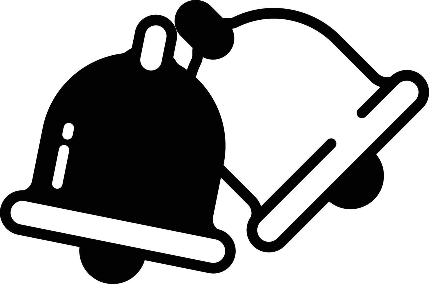 Bell  glyph and line vector illustration