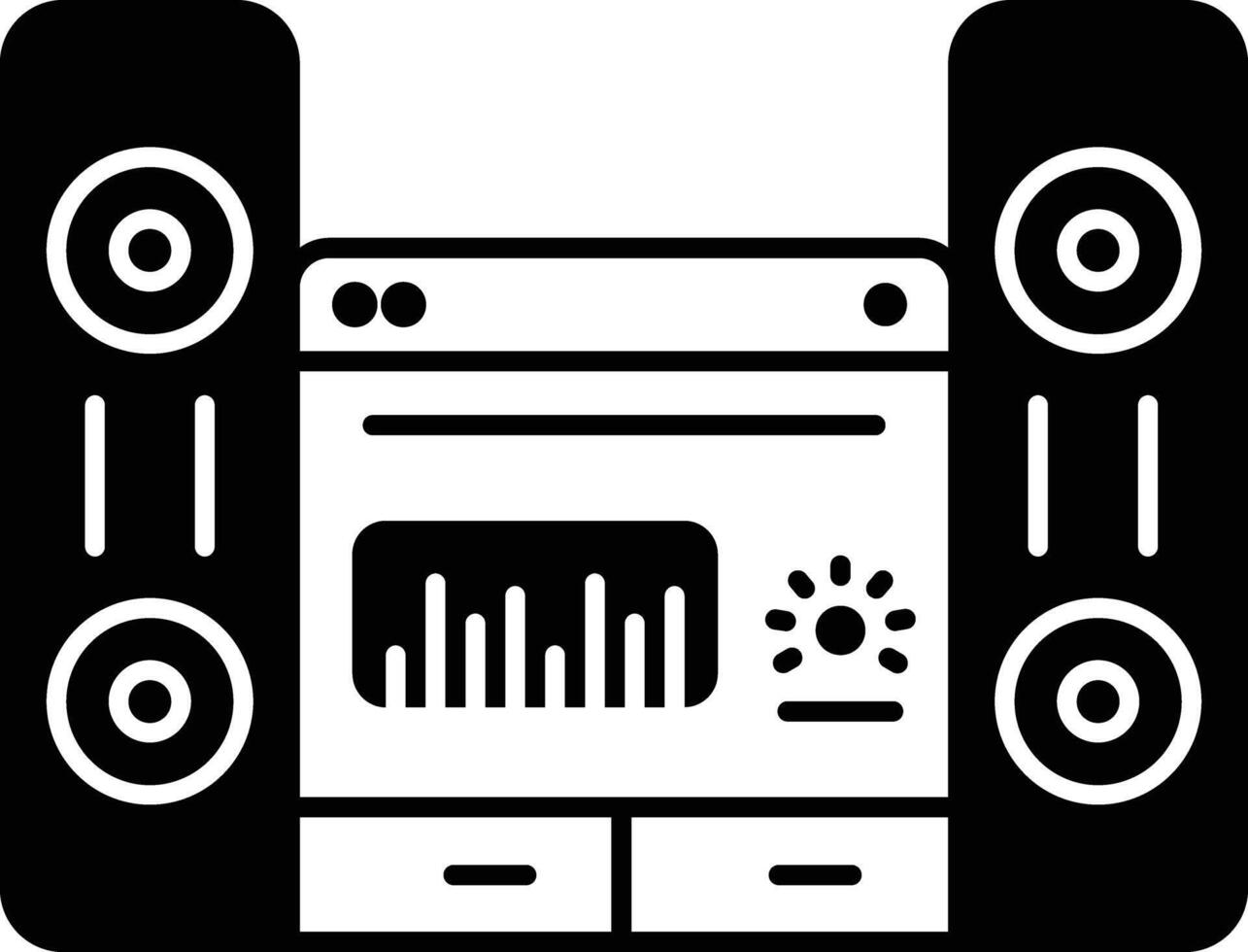 Stereo glyph and line vector illustration
