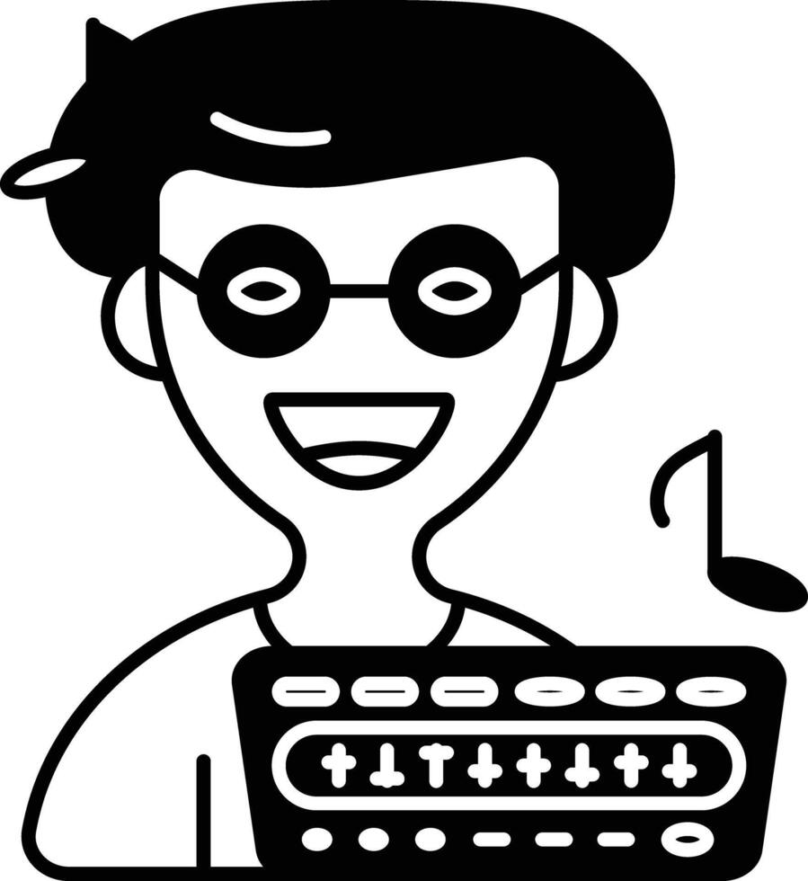 Music Composer glyph and line vector illustration