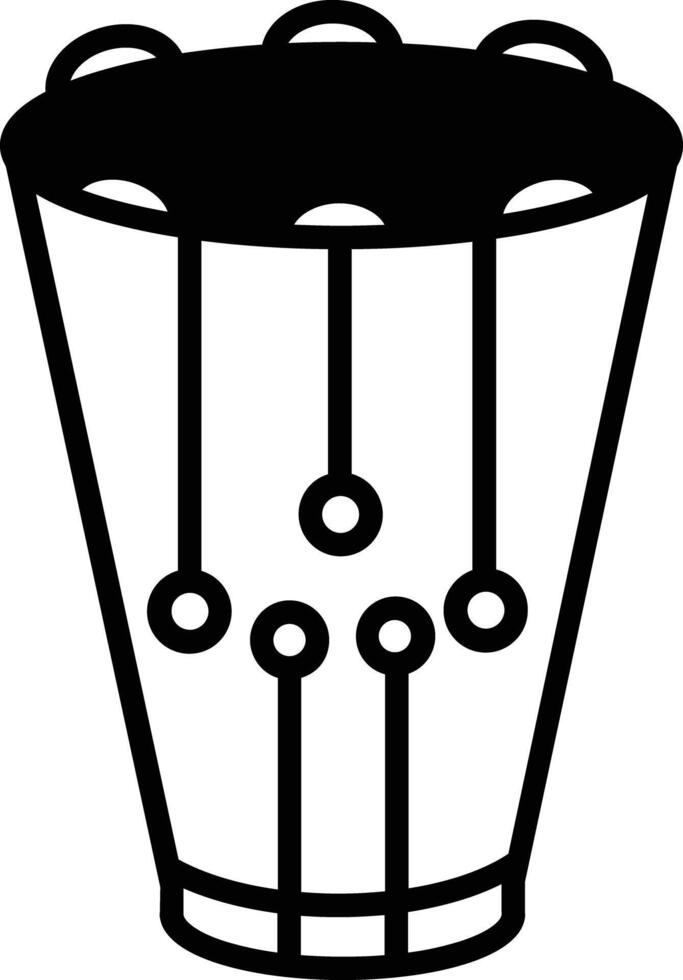 Snare Drum glyph and line vector illustration