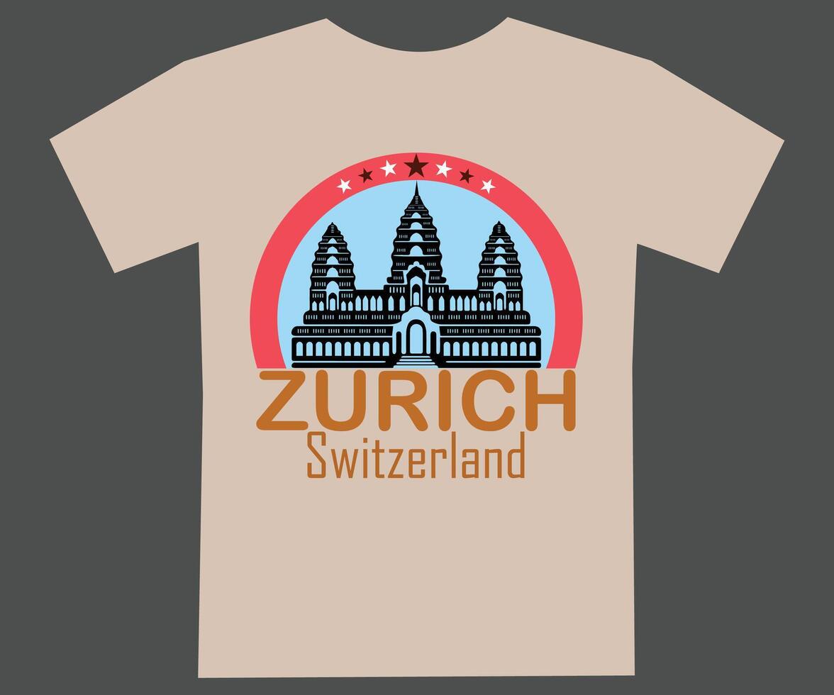 festival in Zurich Switzerland T shirt design eps file vector