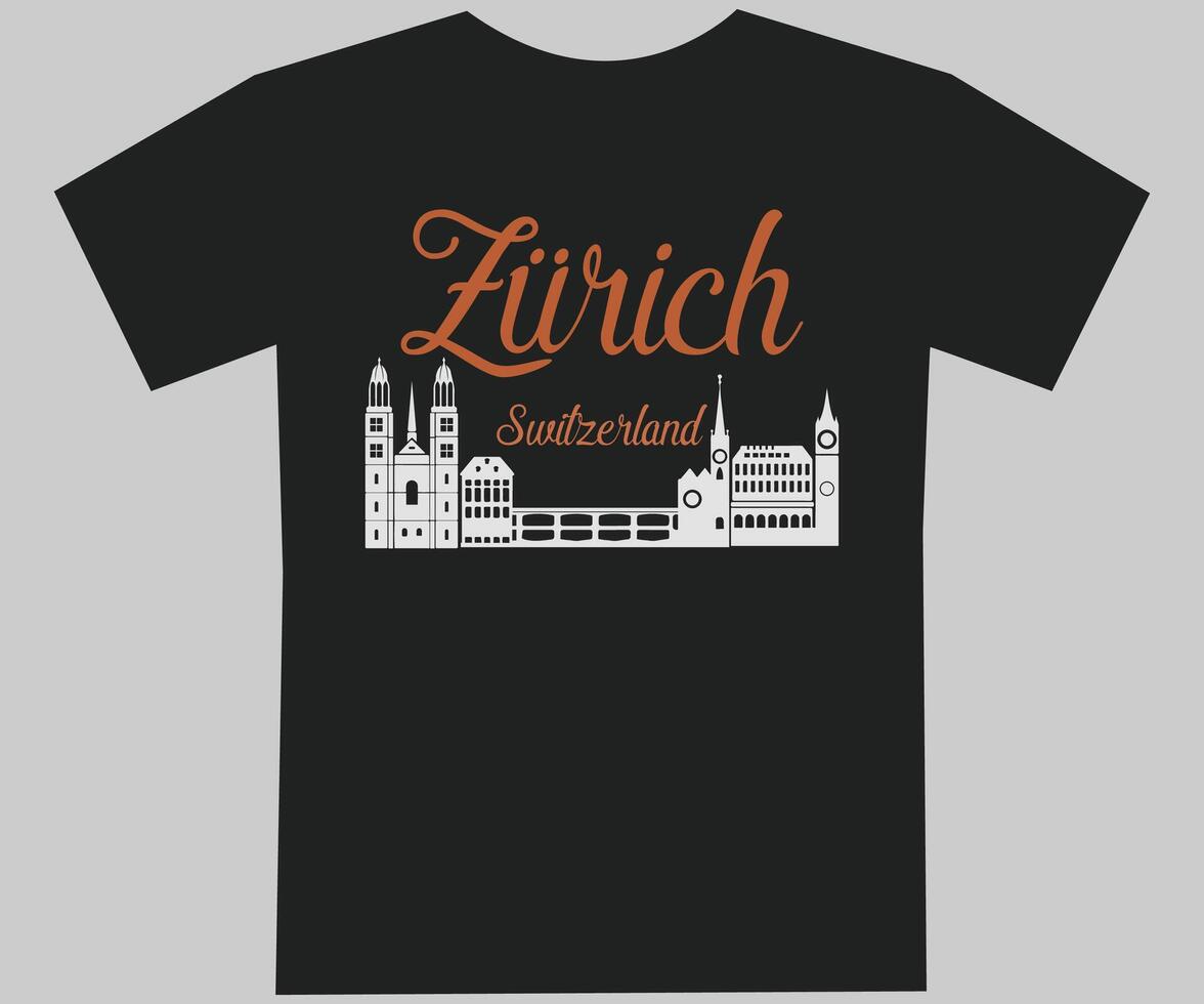 festival in Zurich Switzerland T shirt design eps file vector