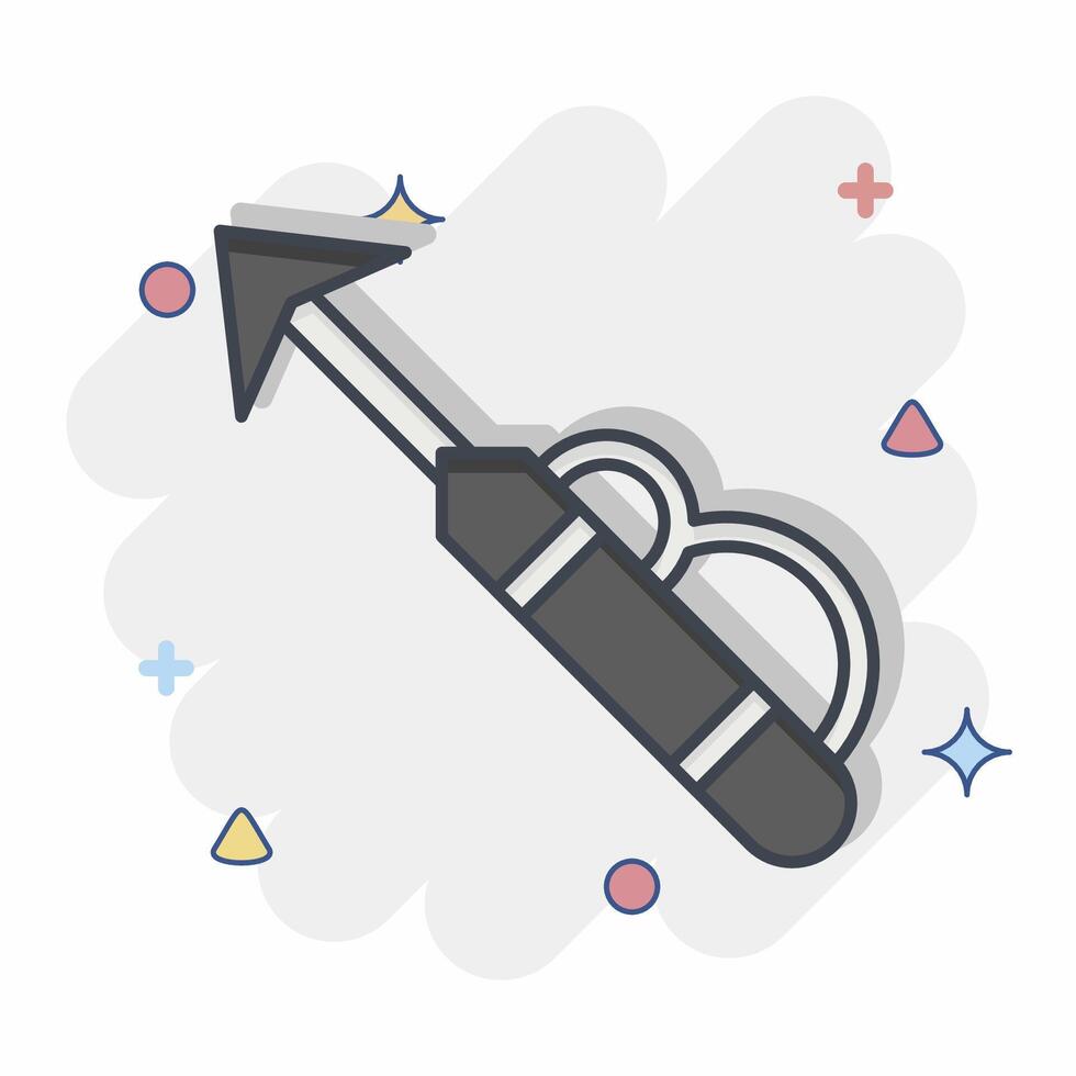 Icon Harpoon. related to Diving symbol. comic style. simple design illustration vector