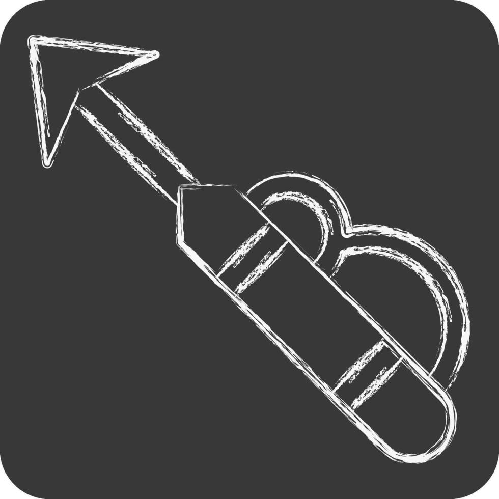 Icon Harpoon. related to Diving symbol. chalk Style. simple design illustration vector