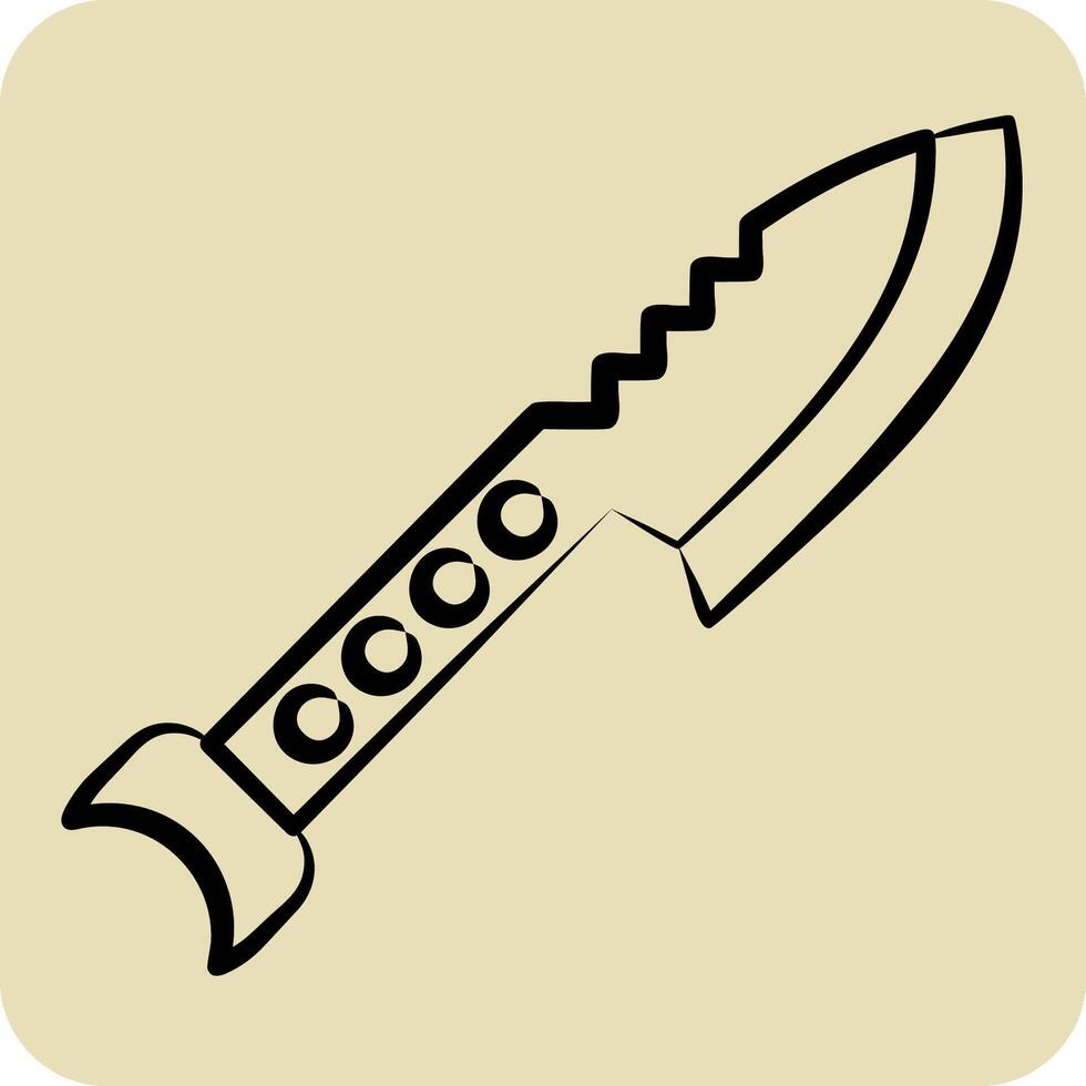 Icon Desert Harpoon. related to Diving symbol. hand drawn style. simple design illustration vector