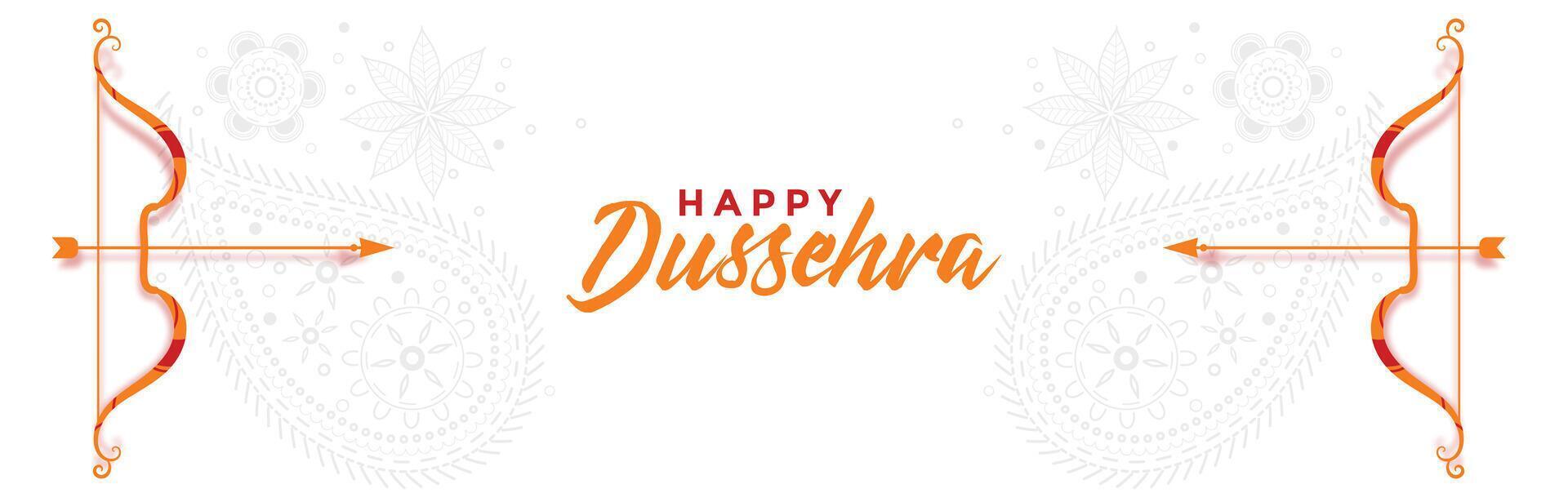 Indian happy dussehra greeting banner with bow and arrow vector