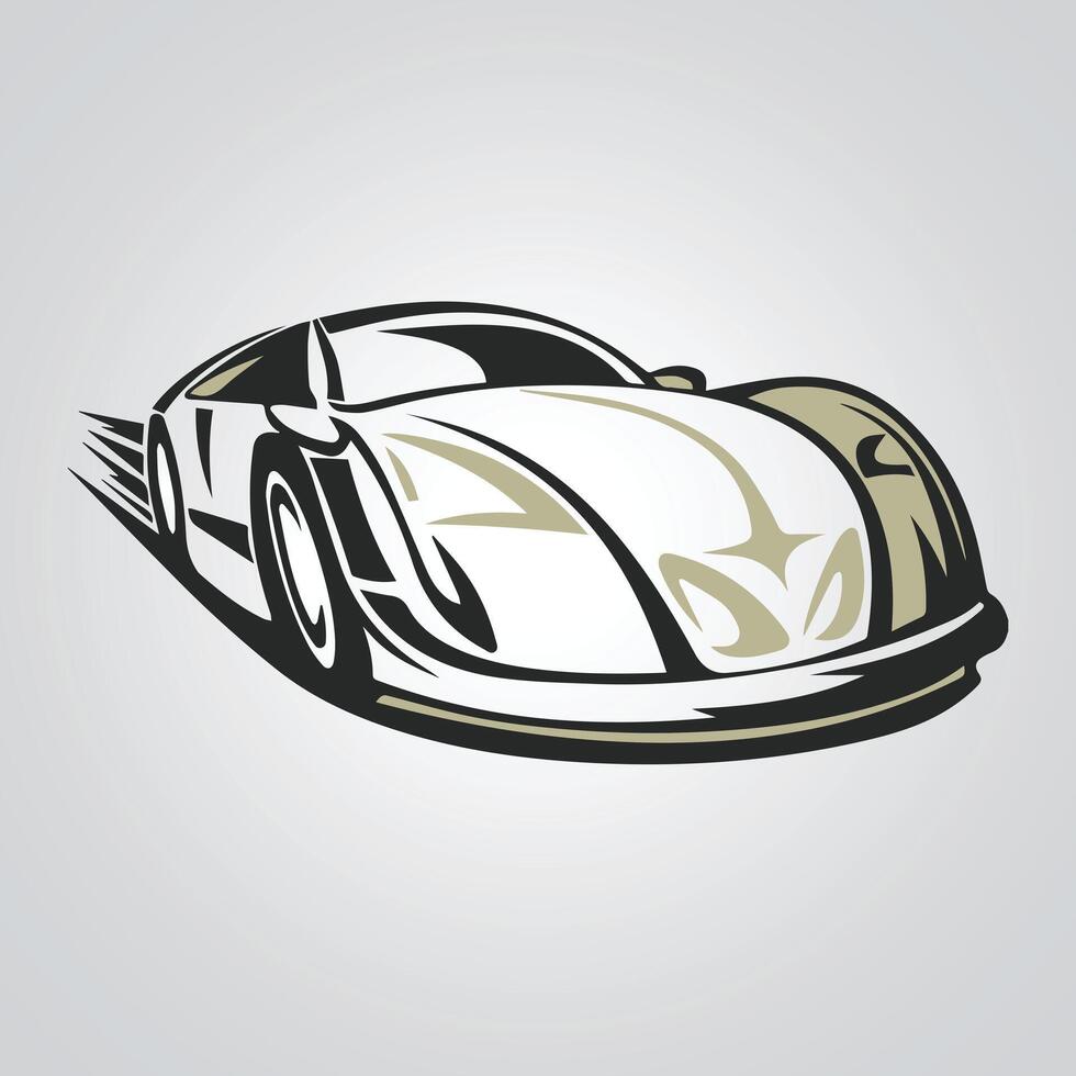 coche iconos, Clásico auto, único icono, coche logo con un plata antecedentes. vector ilustración