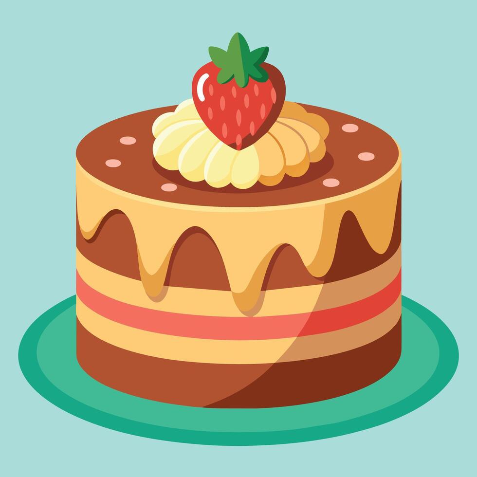 hermosa vistoso imagen de un cumpleaños pastel. pastel con velas en eso vector