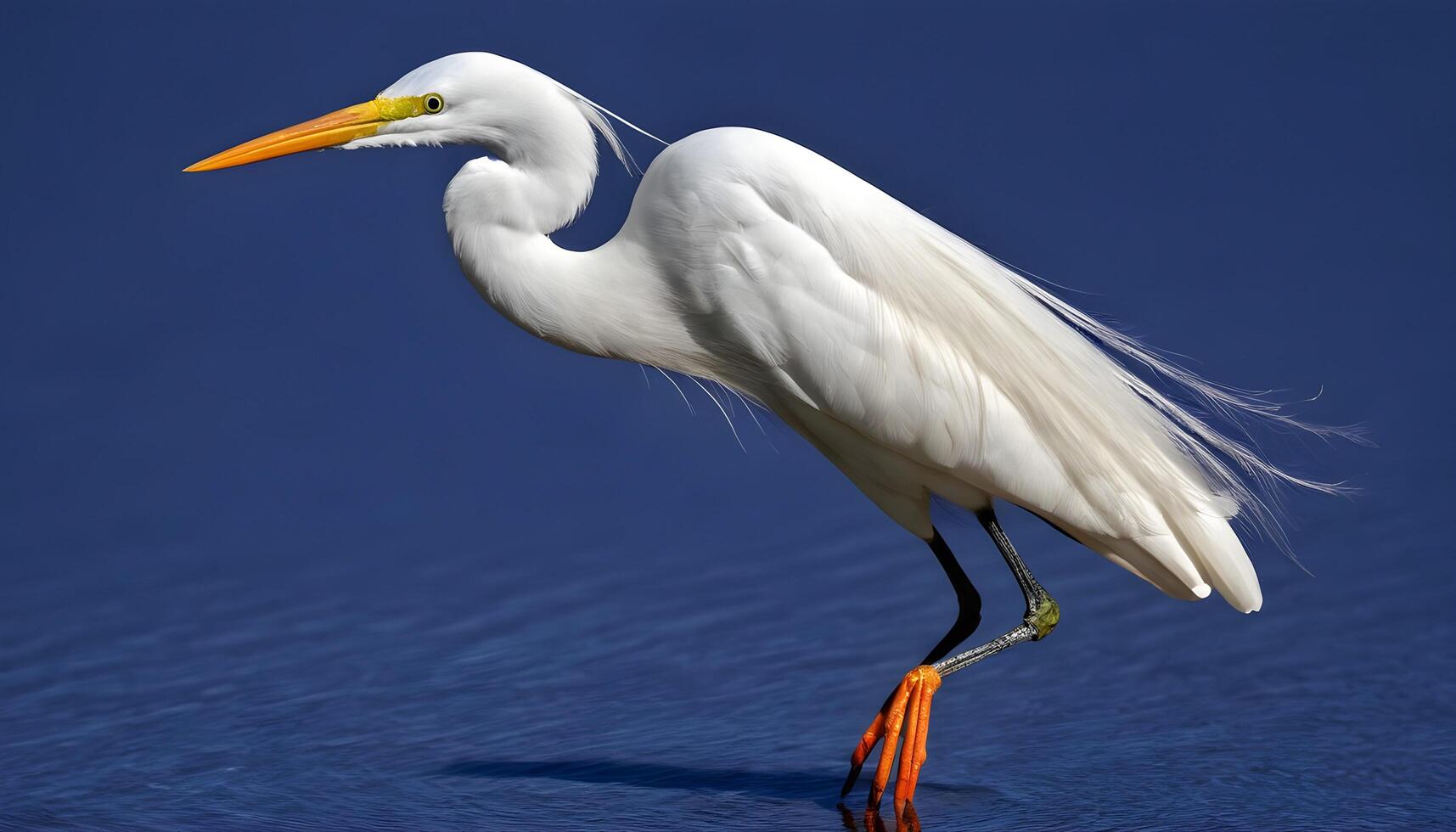 AI generated Great White Egret bird Stock Photo,Egret bird photography.Wildlife Photography, photo