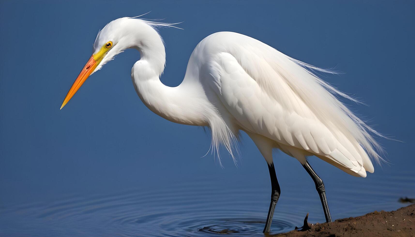 AI generated Great White Egret bird Stock Photo,Egret bird photography.Wildlife Photography, photo